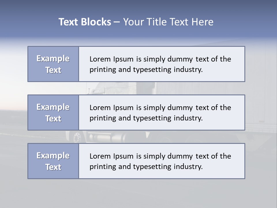 Sunrise Drive - Semi-Truck On The Road. PowerPoint Template