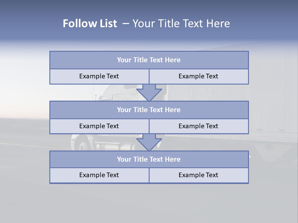 Sunrise Drive - Semi-Truck On The Road. PowerPoint Template