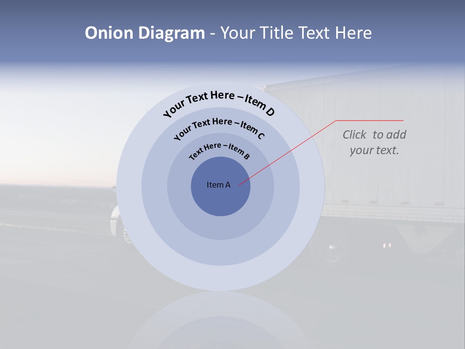Sunrise Drive - Semi-Truck On The Road. PowerPoint Template