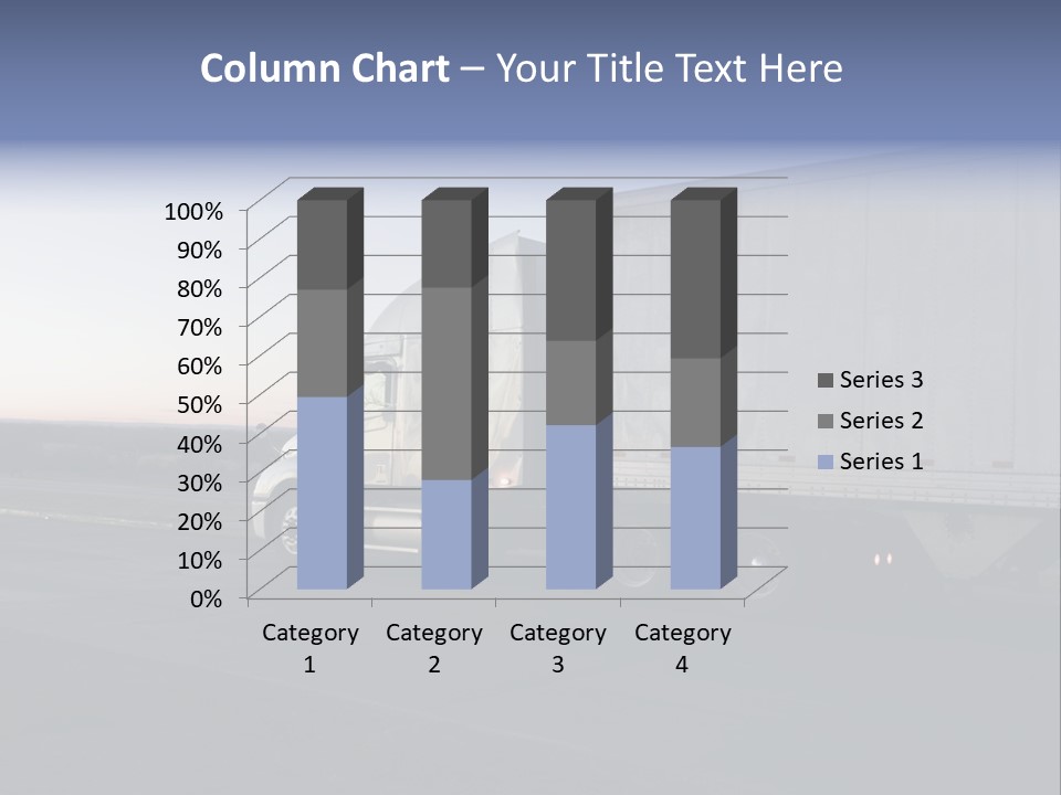 Sunrise Drive - Semi-Truck On The Road. PowerPoint Template