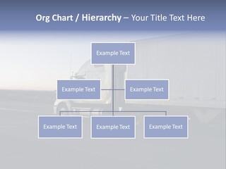 Sunrise Drive - Semi-Truck On The Road. PowerPoint Template