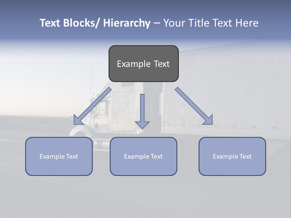 Sunrise Drive - Semi-Truck On The Road. PowerPoint Template