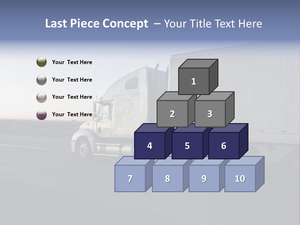 Sunrise Drive - Semi-Truck On The Road. PowerPoint Template