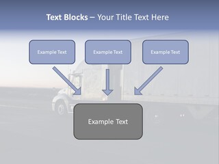 Sunrise Drive - Semi-Truck On The Road. PowerPoint Template