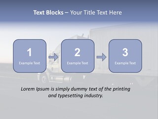 Sunrise Drive - Semi-Truck On The Road. PowerPoint Template