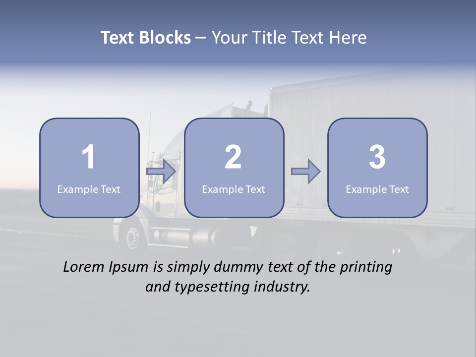 Sunrise Drive - Semi-Truck On The Road. PowerPoint Template