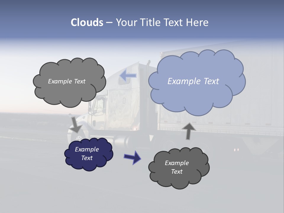 Sunrise Drive - Semi-Truck On The Road. PowerPoint Template