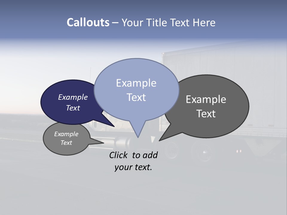 Sunrise Drive - Semi-Truck On The Road. PowerPoint Template
