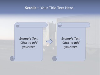 Sunrise Drive - Semi-Truck On The Road. PowerPoint Template