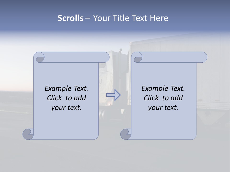 Sunrise Drive - Semi-Truck On The Road. PowerPoint Template