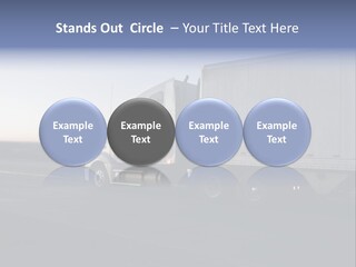 Sunrise Drive - Semi-Truck On The Road. PowerPoint Template