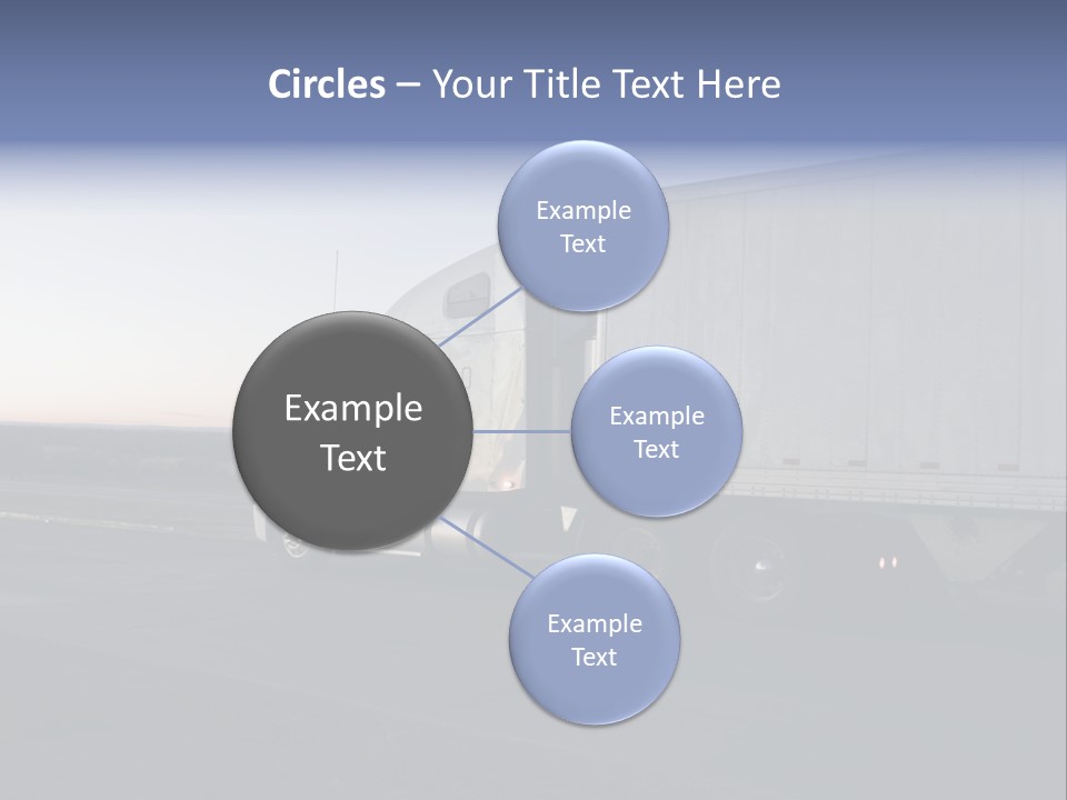 Sunrise Drive - Semi-Truck On The Road. PowerPoint Template