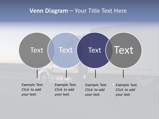 Sunrise Drive - Semi-Truck On The Road. PowerPoint Template