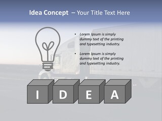 Sunrise Drive - Semi-Truck On The Road. PowerPoint Template