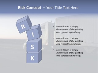 Sunrise Drive - Semi-Truck On The Road. PowerPoint Template