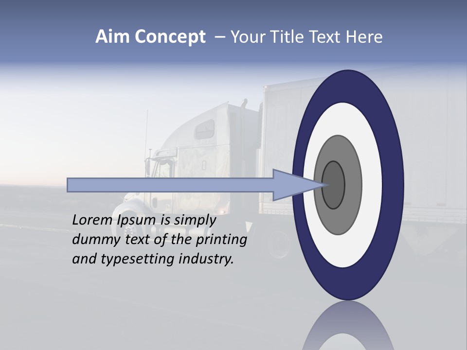 Sunrise Drive - Semi-Truck On The Road. PowerPoint Template