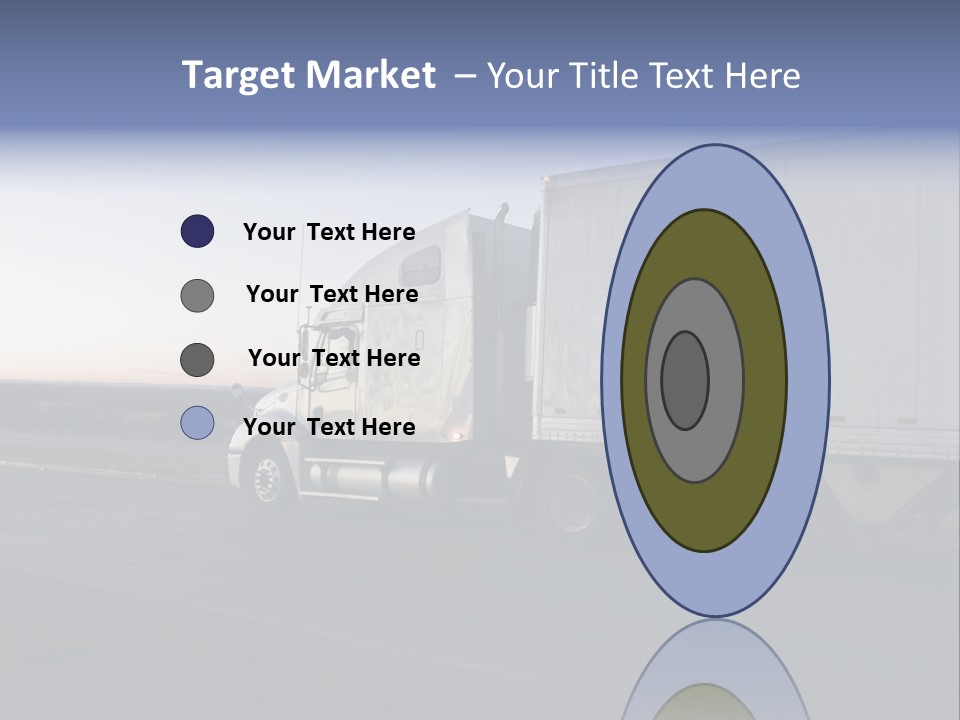 Sunrise Drive - Semi-Truck On The Road. PowerPoint Template