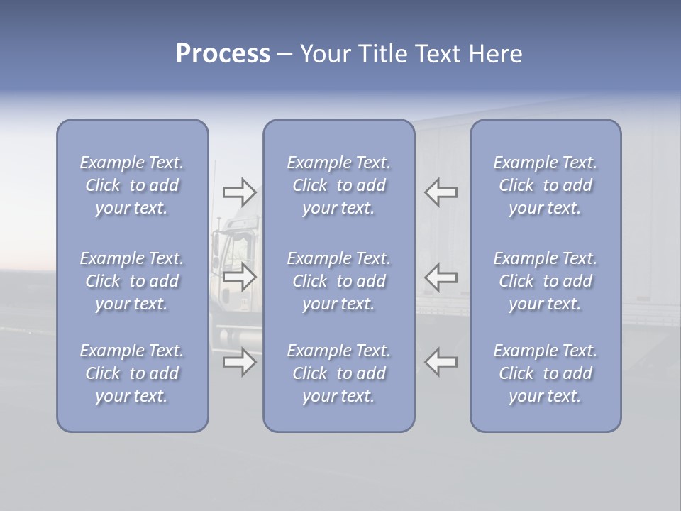 Sunrise Drive - Semi-Truck On The Road. PowerPoint Template