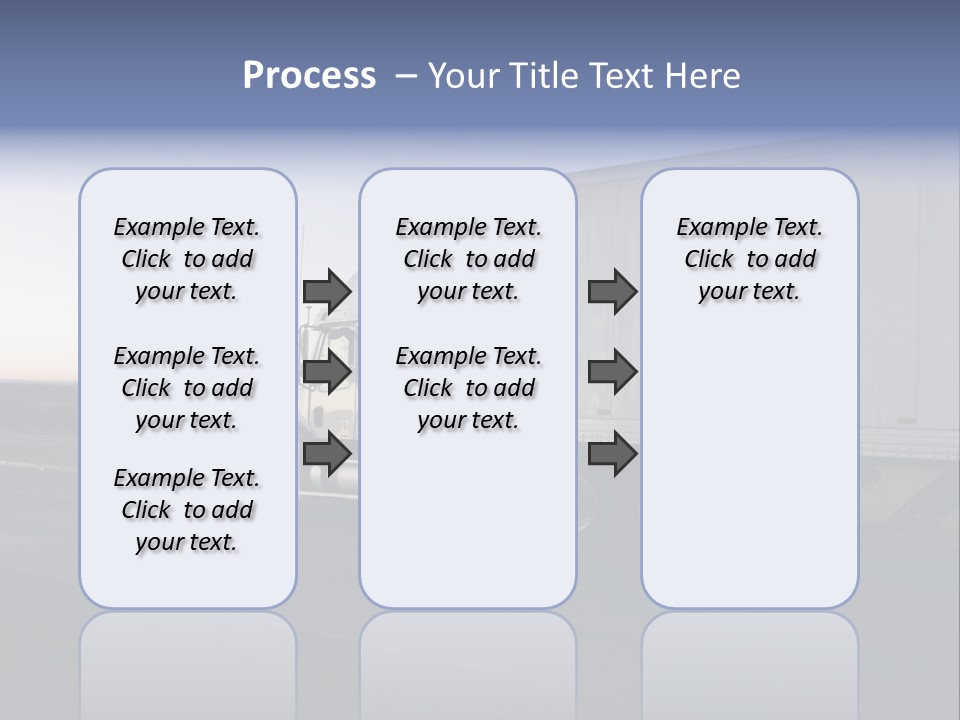 Sunrise Drive - Semi-Truck On The Road. PowerPoint Template