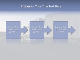 Sunrise Drive - Semi-Truck On The Road. PowerPoint Template