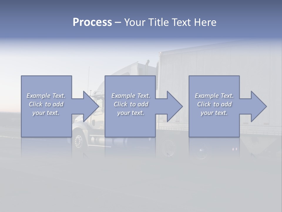 Sunrise Drive - Semi-Truck On The Road. PowerPoint Template