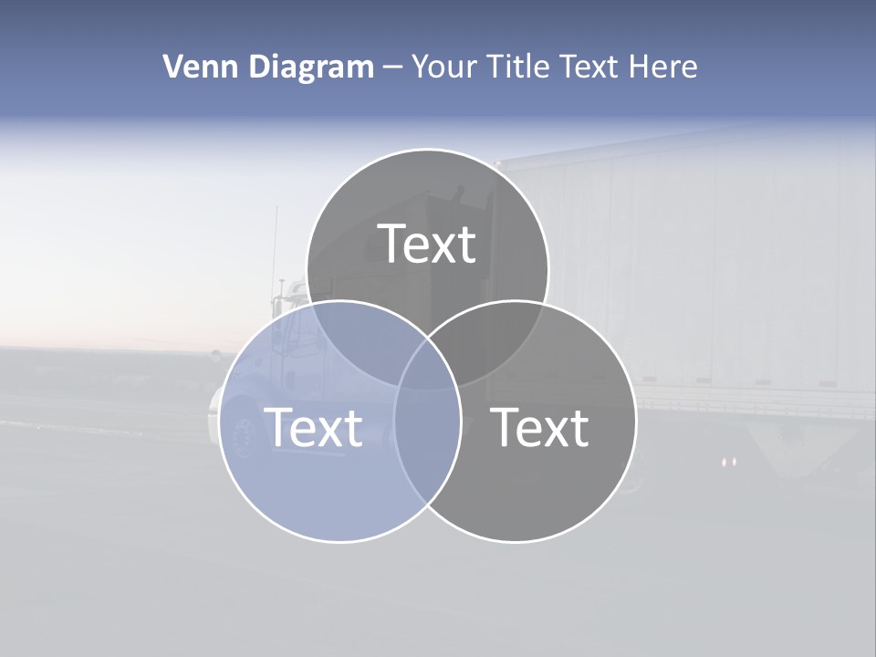 Sunrise Drive - Semi-Truck On The Road. PowerPoint Template