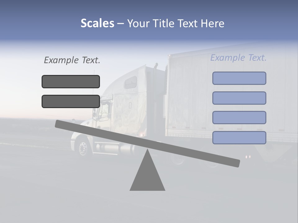 Sunrise Drive - Semi-Truck On The Road. PowerPoint Template