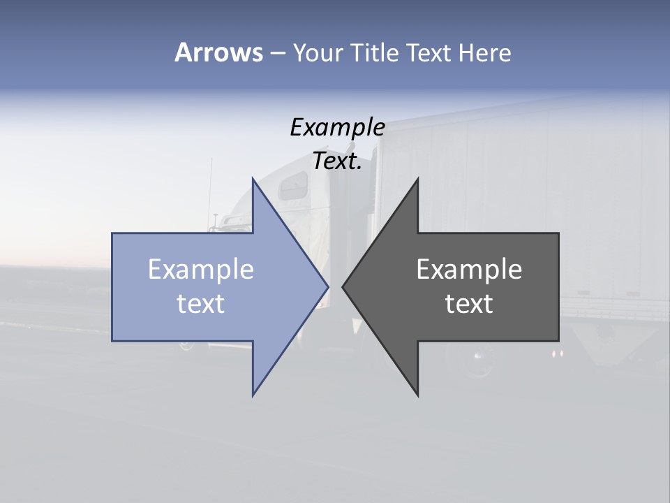 Sunrise Drive - Semi-Truck On The Road. PowerPoint Template