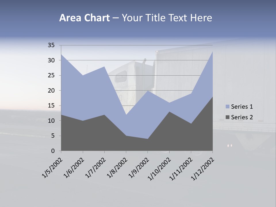Sunrise Drive - Semi-Truck On The Road. PowerPoint Template