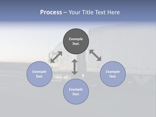 Sunrise Drive - Semi-Truck On The Road. PowerPoint Template