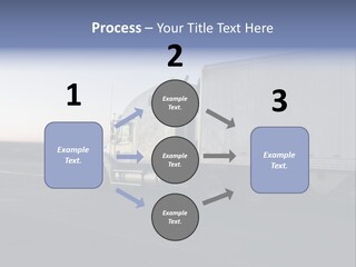 Sunrise Drive - Semi-Truck On The Road. PowerPoint Template