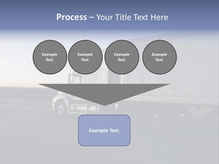 Sunrise Drive - Semi-Truck On The Road. PowerPoint Template