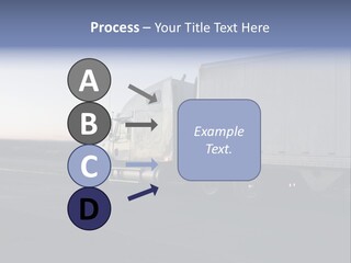 Sunrise Drive - Semi-Truck On The Road. PowerPoint Template
