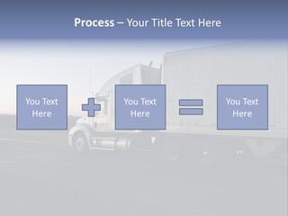 Sunrise Drive - Semi-Truck On The Road. PowerPoint Template