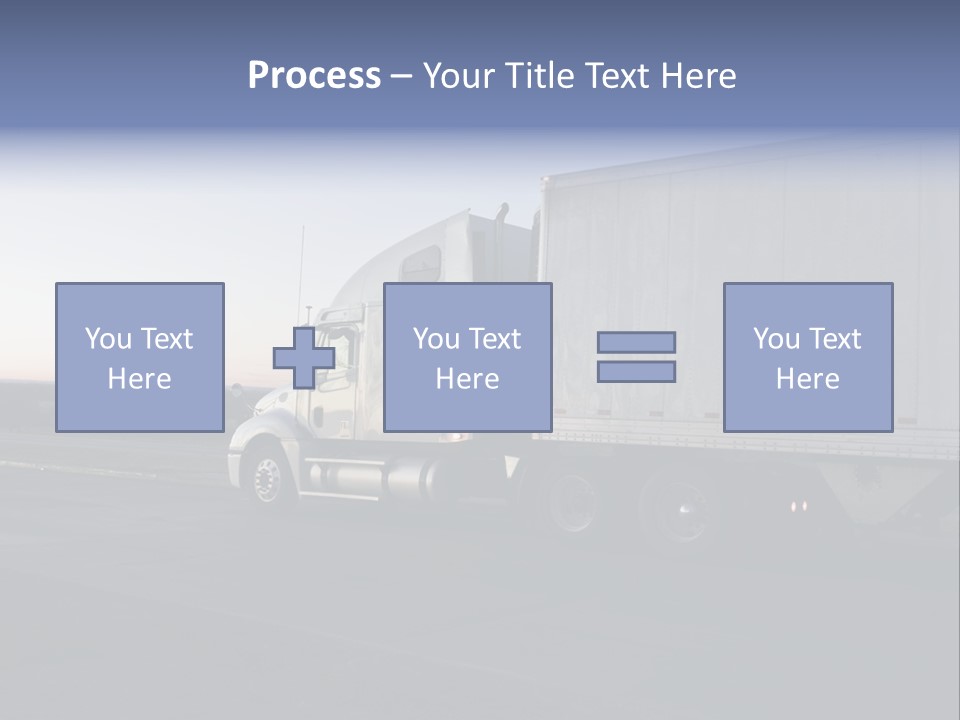 Sunrise Drive - Semi-Truck On The Road. PowerPoint Template
