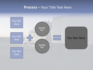 Sunrise Drive - Semi-Truck On The Road. PowerPoint Template