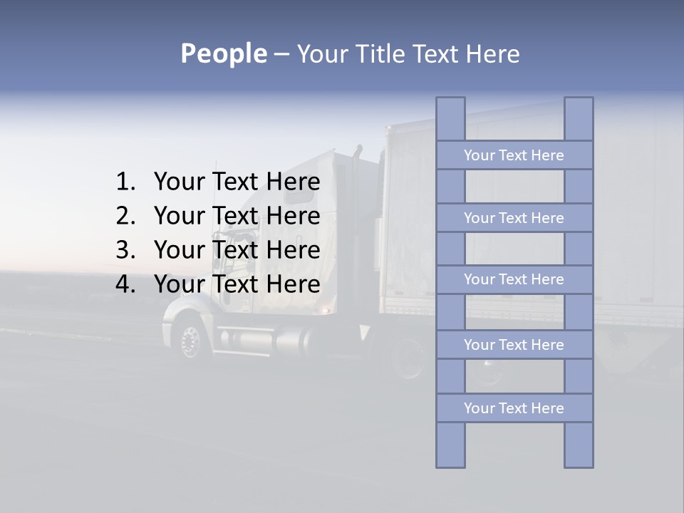 Sunrise Drive - Semi-Truck On The Road. PowerPoint Template