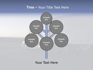 Sunrise Drive - Semi-Truck On The Road. PowerPoint Template