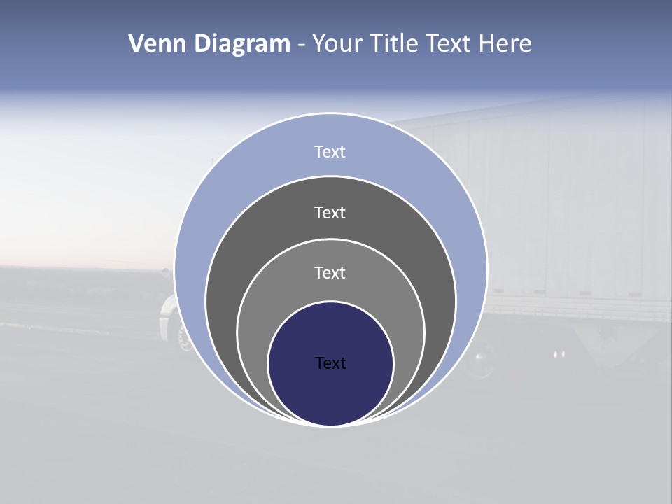 Sunrise Drive - Semi-Truck On The Road. PowerPoint Template