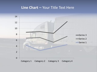 Sunrise Drive - Semi-Truck On The Road. PowerPoint Template
