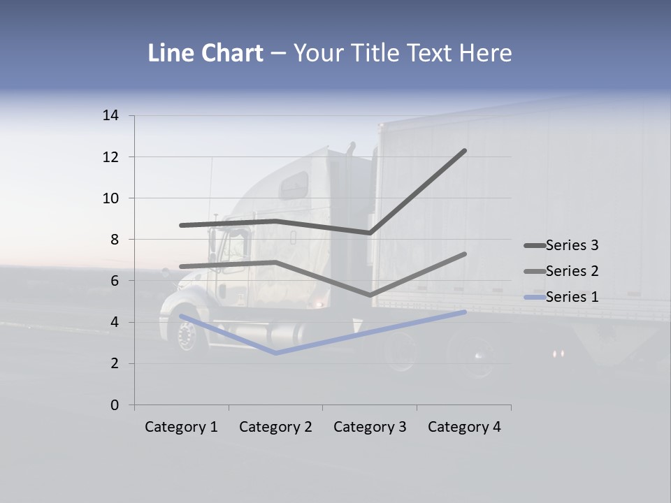 Sunrise Drive - Semi-Truck On The Road. PowerPoint Template