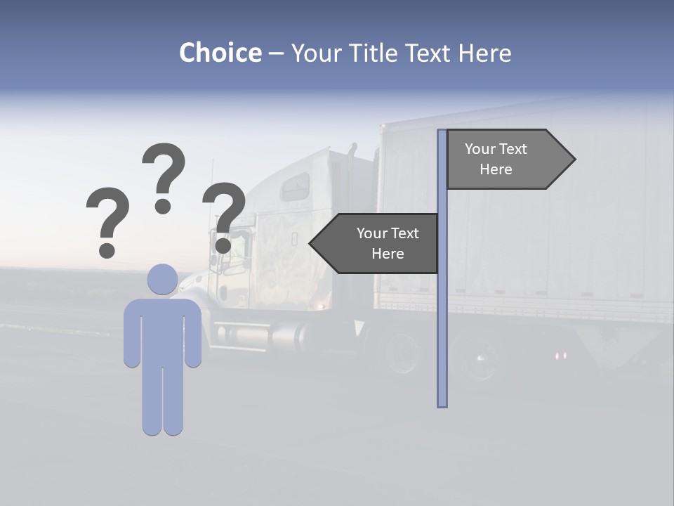 Sunrise Drive - Semi-Truck On The Road. PowerPoint Template