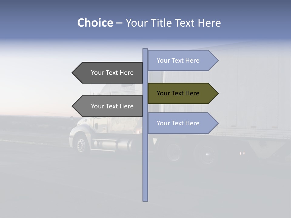 Sunrise Drive - Semi-Truck On The Road. PowerPoint Template