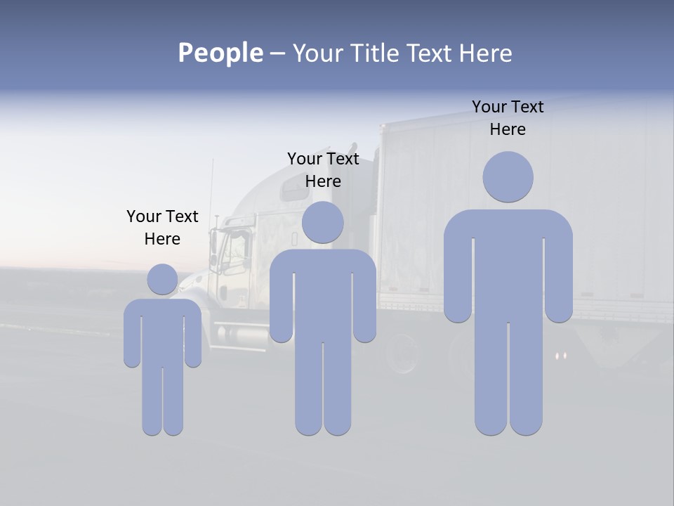 Sunrise Drive - Semi-Truck On The Road. PowerPoint Template