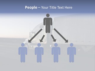 Sunrise Drive - Semi-Truck On The Road. PowerPoint Template