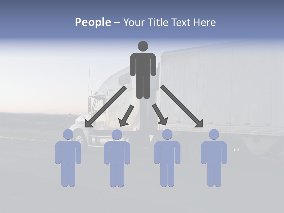 Sunrise Drive - Semi-Truck On The Road. PowerPoint Template