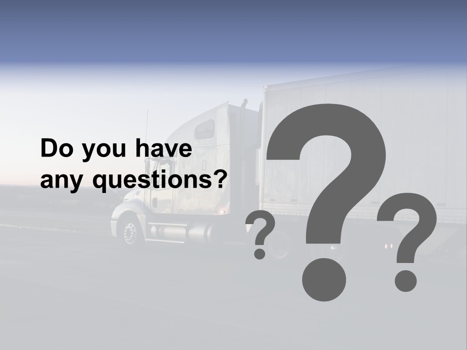 Sunrise Drive - Semi-Truck On The Road. PowerPoint Template
