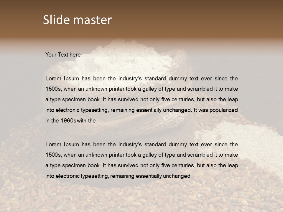 Grain, Flour And A Small Bag PowerPoint Template