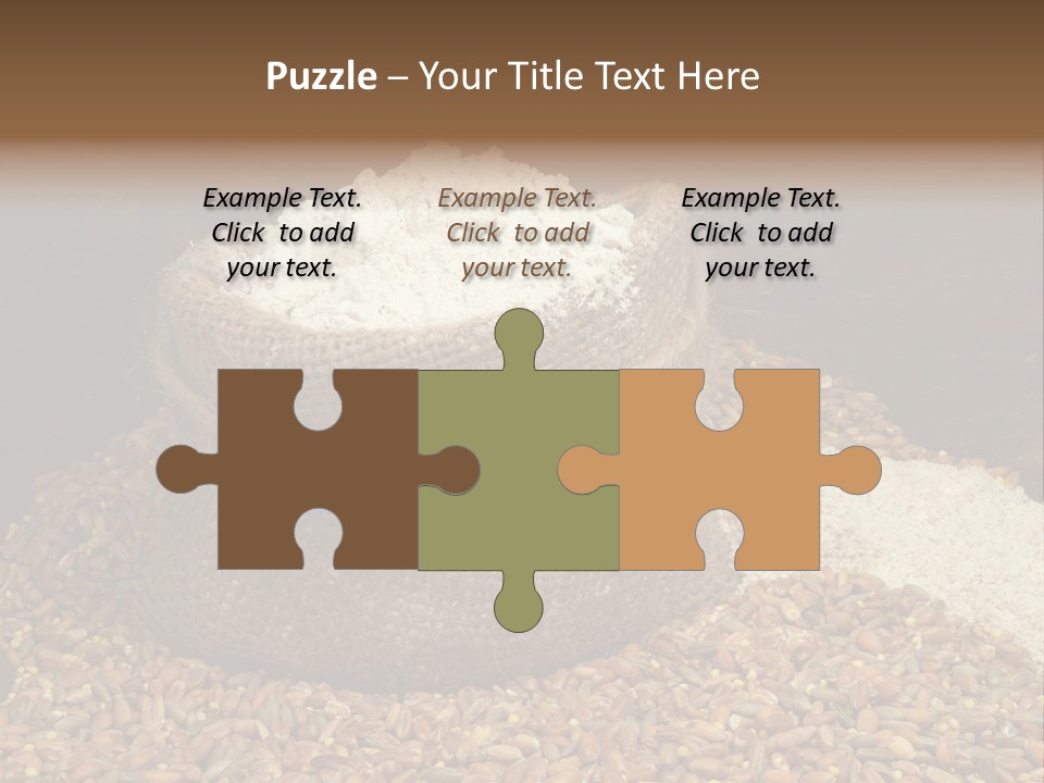 Grain, Flour And A Small Bag PowerPoint Template
