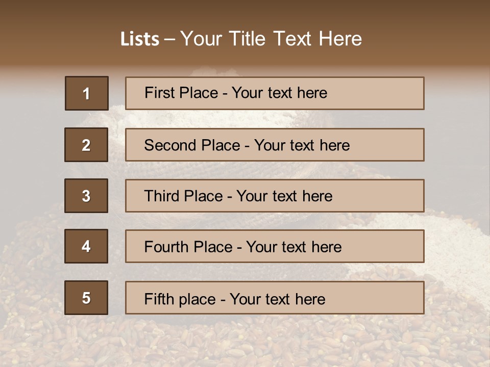 Grain, Flour And A Small Bag PowerPoint Template